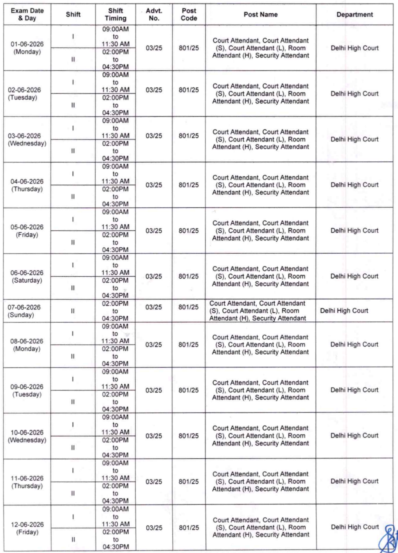 DSSSB Vacancies Exam Date 2026 Part 1 | SarkariNetwork.Com