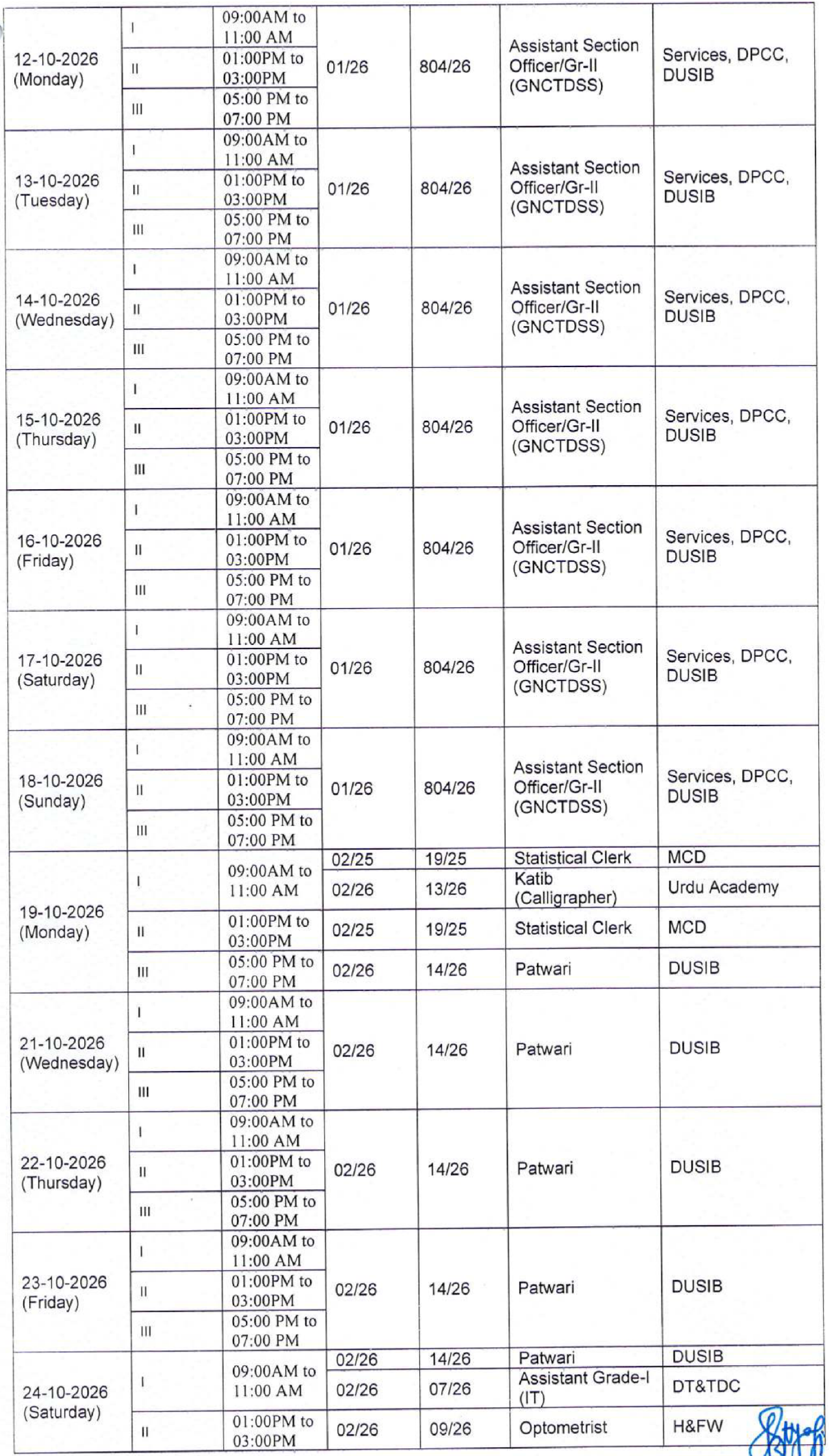 DSSSB Various Vacancy Exam Date Notice 2026 3 DSSSB Vacancies Exam Date Sept Oct 2026 Part 3 | SarkariNetwork.Com